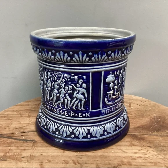 🔵 Vintage - Marzi and Remy Tobacco Jar / Humidor - No Lid - Made In Germany - Picture 5 of 12